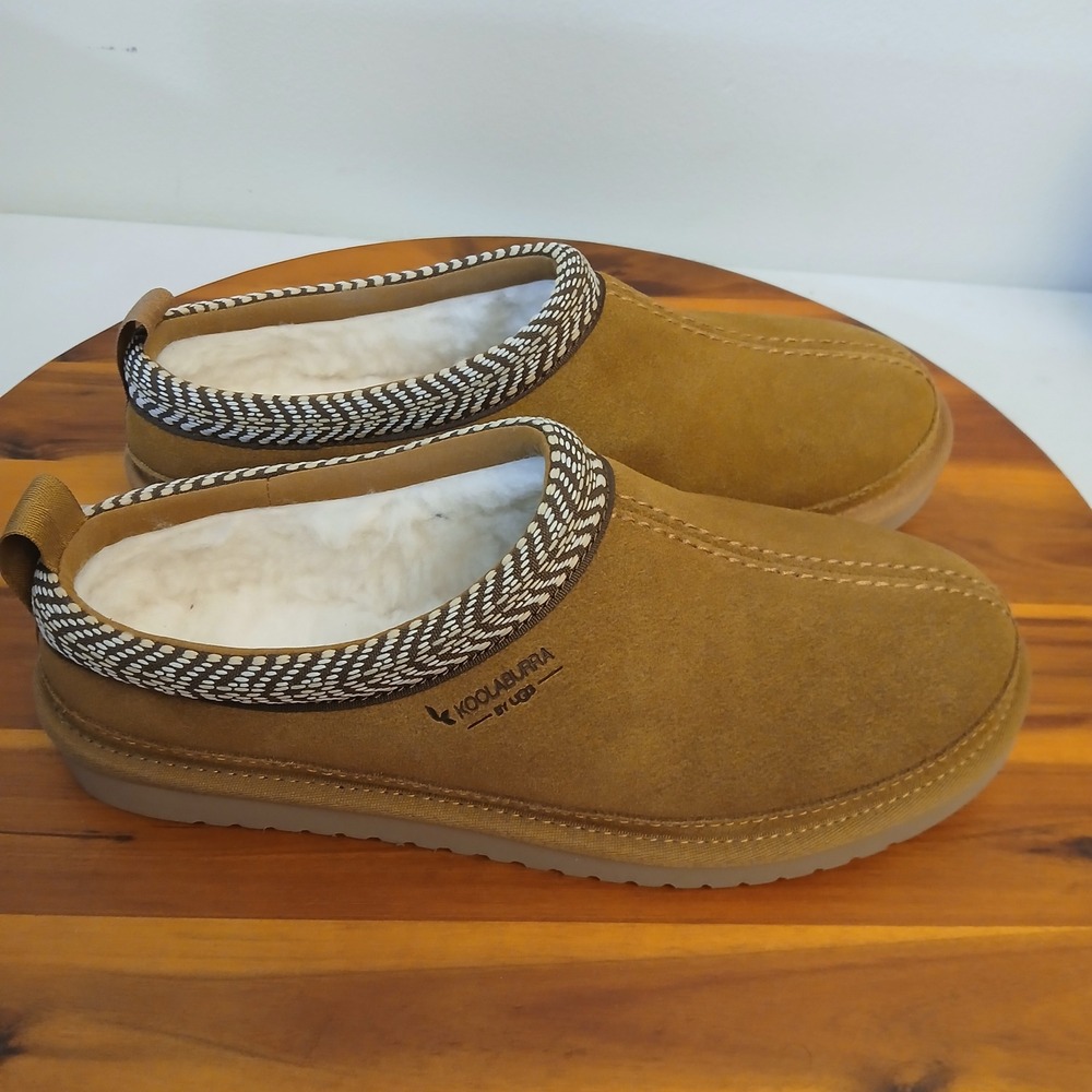 Koolaburra By UGG Burree Slippers Mens 8 Chestnut Brown Suede Slippers 1159690 - Picture 3 of 9